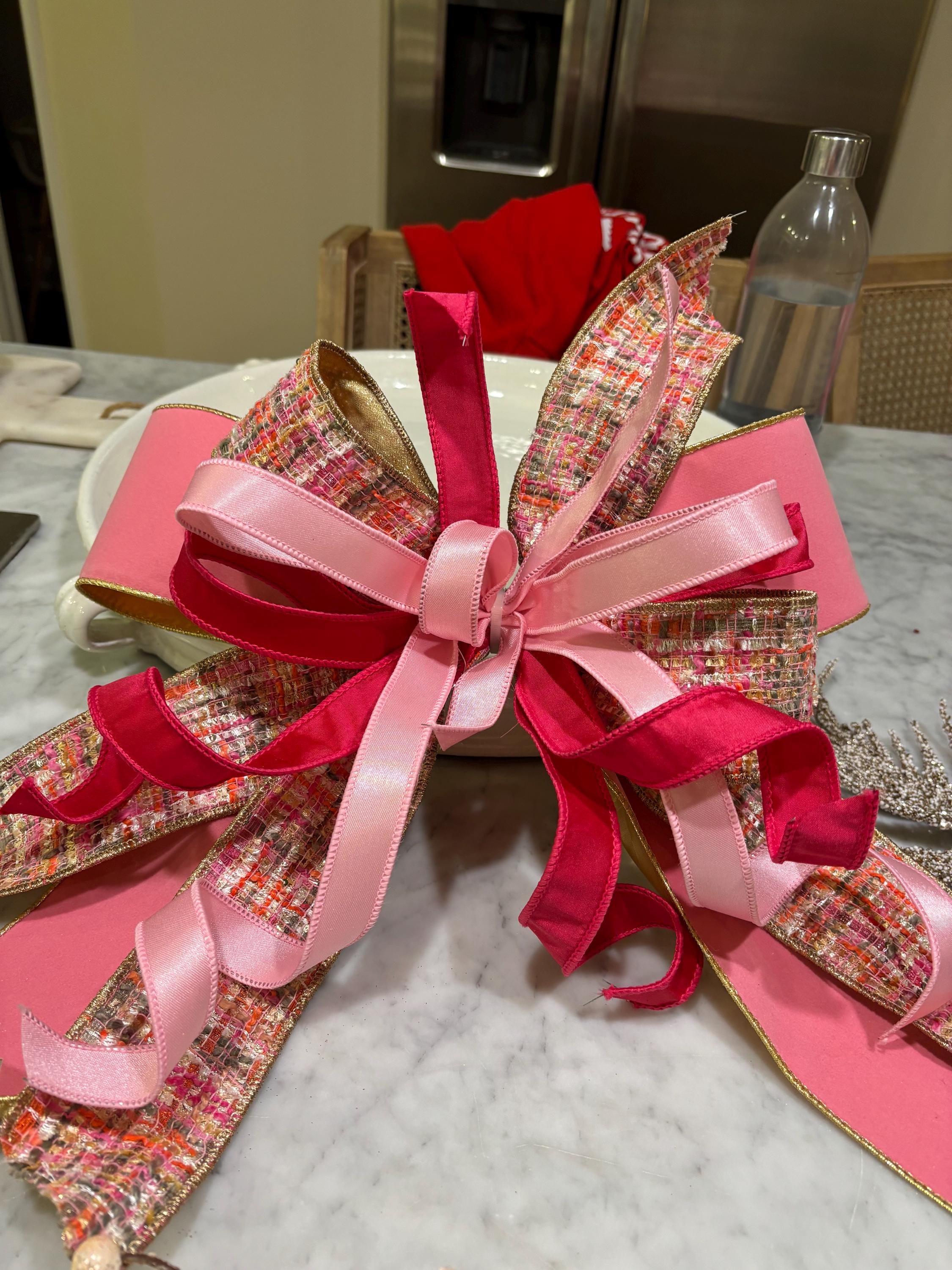 Tree Topper Kit Pink Christmas Tree Topper Kit, Berry & Feather Picks, DIY Decor - Etsy