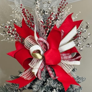 Candy Cane Lane Designer Christmas Tree Topper kit, Christmas Tree Topper, Red tree topper, Christmas decor, Christmas picks and sprays