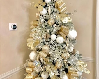 Gold & White Christmas Tree Ornament Kit: Winter Wonderland Decor