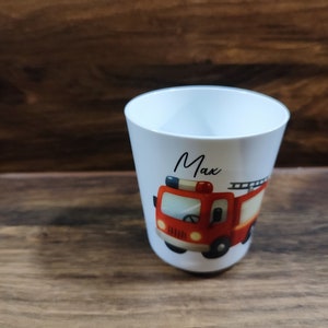 Drinking cups, toothbrushing cups, children, fire brigade, kindergarten, plastic cups, small children image 4