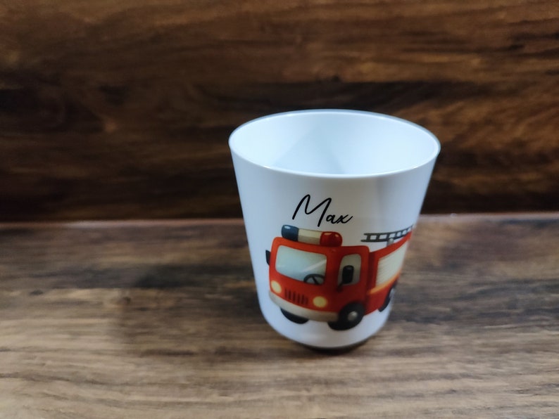 Drinking cups, toothbrushing cups, children, fire brigade, kindergarten, plastic cups, small children image 4