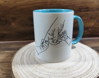 Tasse Mama Kinder Hände Oma Opa Papa mit Namen persönlich Geschenk Muttertag