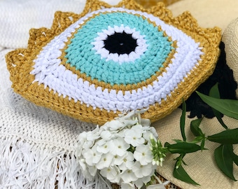 Handmade evil eye cushion , evil eye pillow, evil eye decoration, home decoration, gift for her , gift for him, home decor