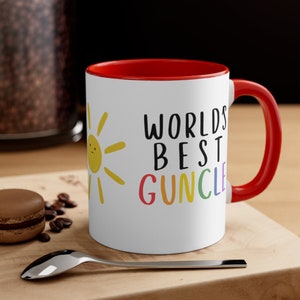 World&#39;s Best Guncle Coffee Mug Gay Uncle Simple Gift Idea LGBTQ Hot Cocoa Cup for Guncles Uncle Mug Gay Gift Queer Gift