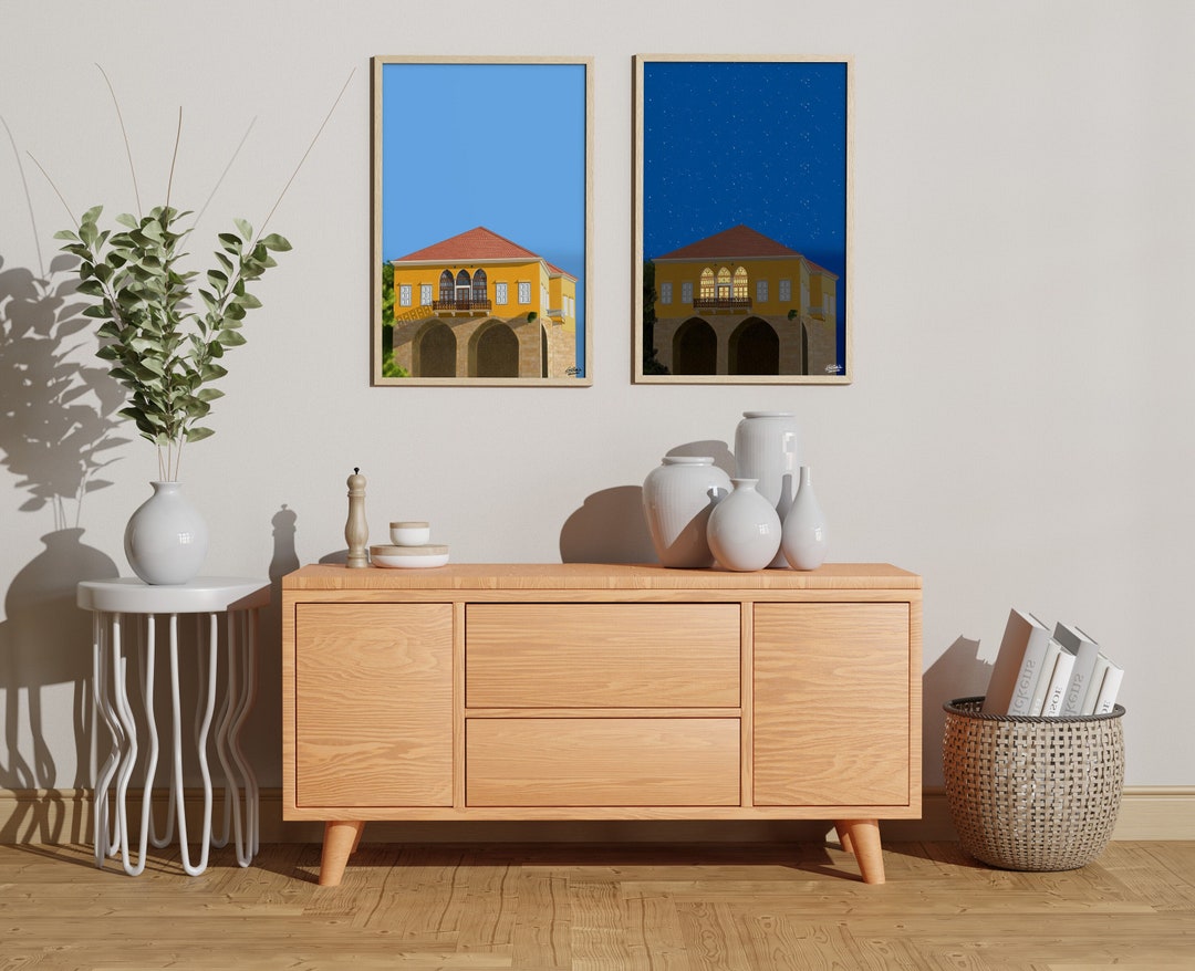 Lebanese Traditional House Art Print Batroun Yellow House Art Lebanese