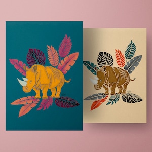 Rugged Rhino Art Print - Animal Art - Animal Poster - Rhinoceros Art Gift - Mammals Art Print