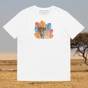 Elephants Duo unisex organic cotton t-shirt - Printed shirt - Unisex shirt - Animal t-shirt - Elephants t-shirt