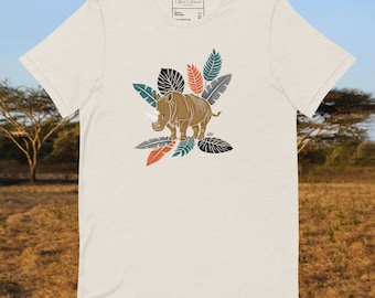Rhino Reverie Organic Cotton T-Shirt – Illustrated Animal Design