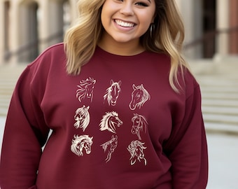 Horse Sweatshirt Horse Face Sweatshirt Horse Gift Horse Lover Gift Horse Shirt Horse Owner Gift Gift for Horse Lover Western sweatshirt