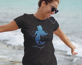 Kust Cowgirl westerse zeemeermin shirt zeemeermin Cowgirl shirt Mermaidcore zeemeermin minnaar western shirt strand shirt zeemeermin tshirt vrouw