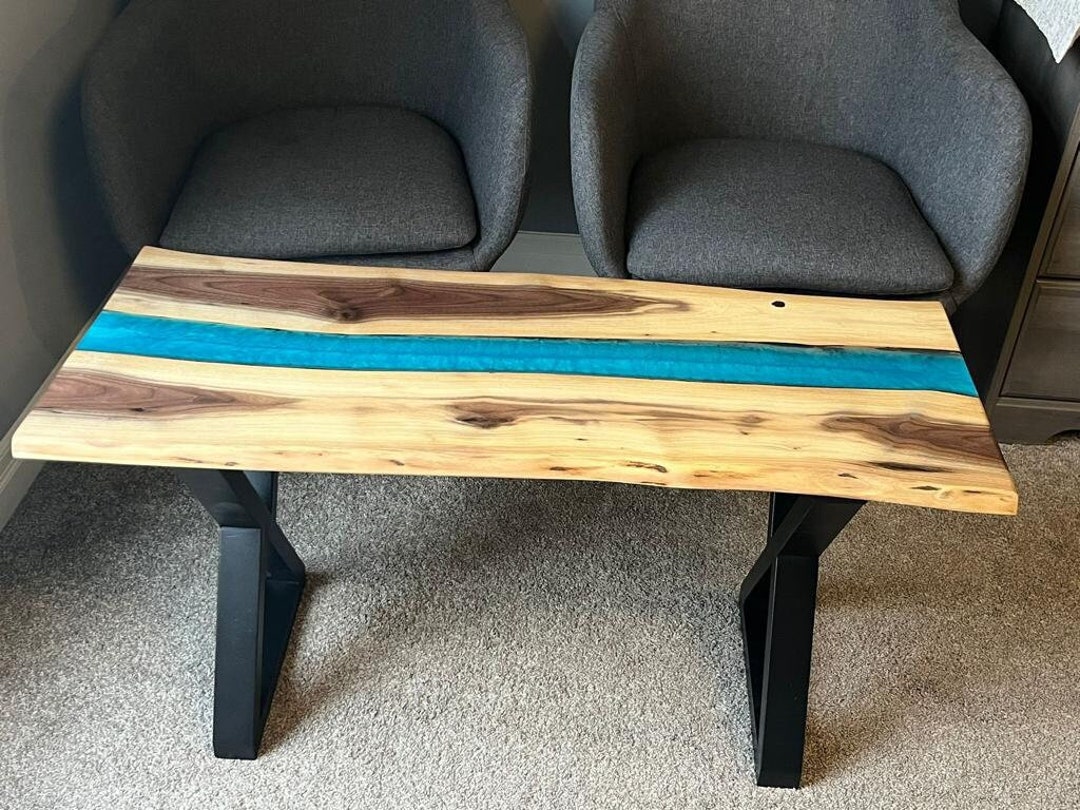 Live Edge Epoxy River Coffee Table Etsy
