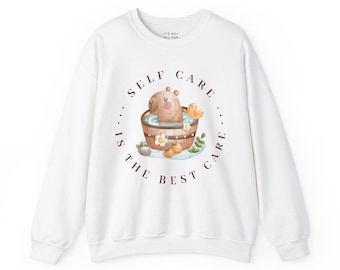 Capybara Sweatshirt, Self Care Grafik, niedliches gemütliches Kleid