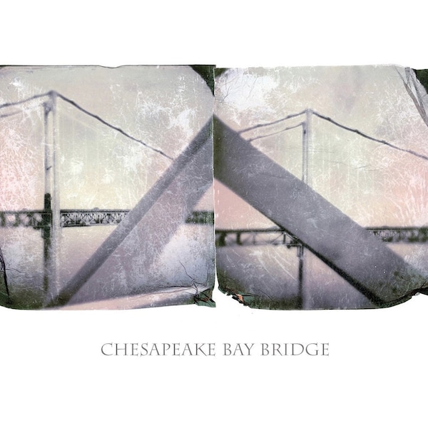 Chesapeake Bay Bridge, Polaroid Emulsion Transfer, TinType style, prints up to  5"x7"