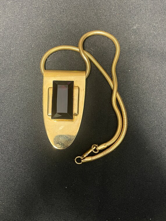Mid-Century Modern Gold Geometric Pendant Necklac… - image 2