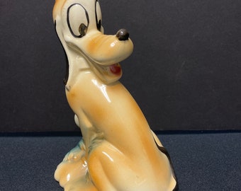 Vintage Walt Disney Pluto Ceramic Figurine Retro Disney Mickey and Friends Kitschy Collectable