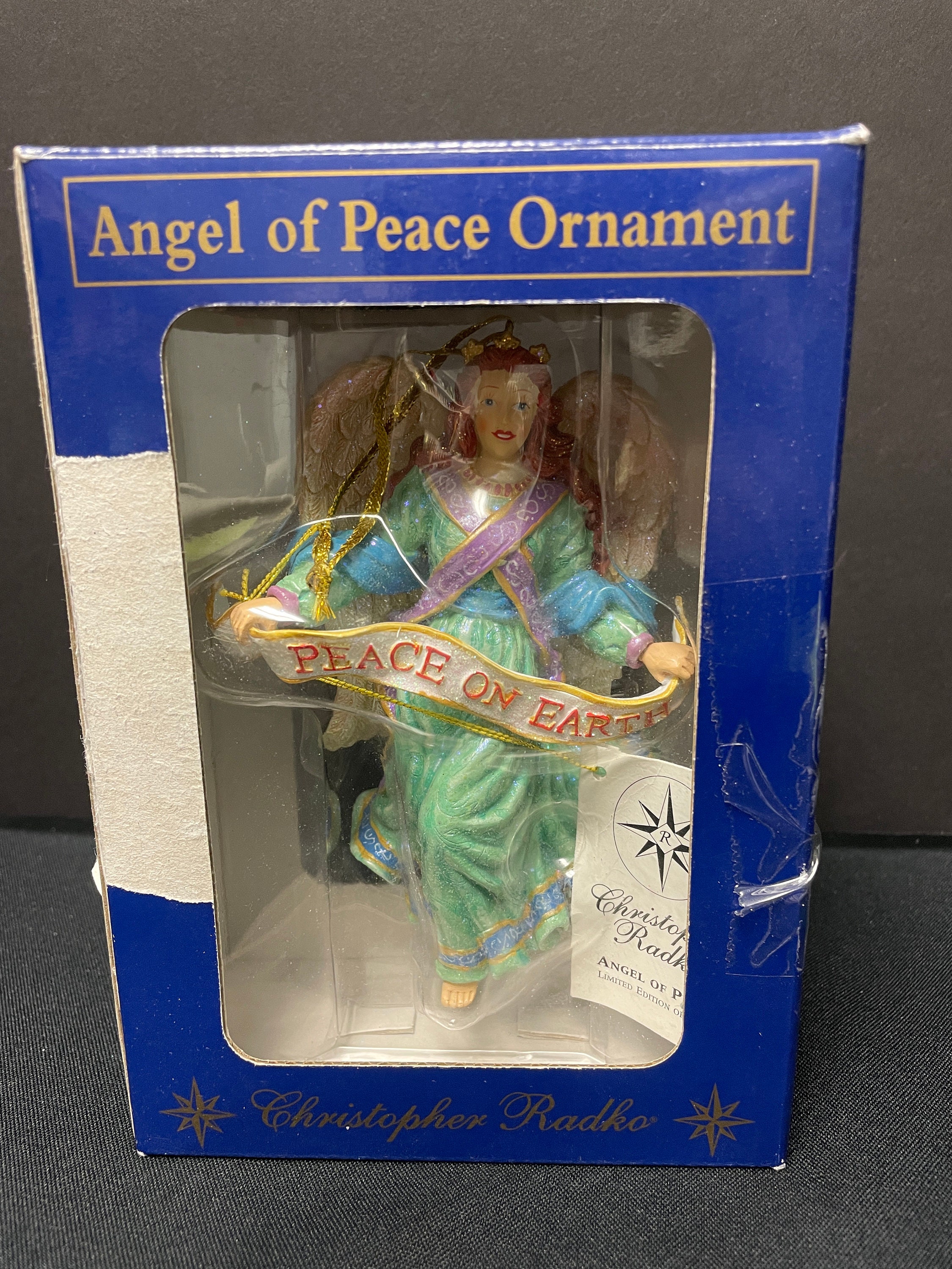 Christopher Radko Ornament angel of Peace Christmas Ornament in Box