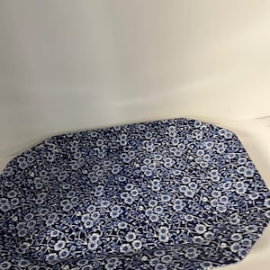 Vintage Staffordshire Crownford Blue Calico Large Rectangular Platter