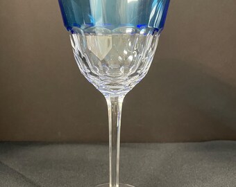 Vintage Waterford Crystal Glendora Light Blue Water Goblet Elegant Classic Timeless Serveware Drinkware