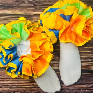 Orange Green Blue & Yellow TuTu Socks