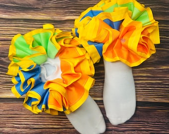 Orange Green Blue & Yellow TuTu Socks