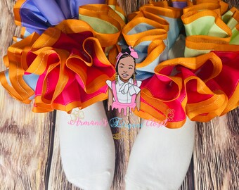 Pink Purple Orange  Teal & Baby Blue TuTu Socks