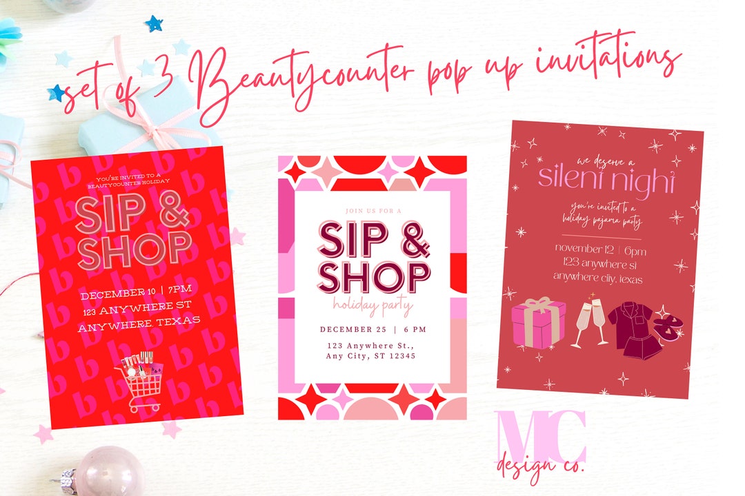 Beautycounter Holiday Pop up Invites Pop up Images Beautycounter ...