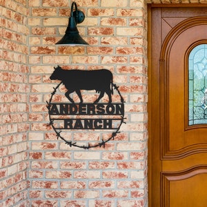 Personalized custom Ranch sign metal die cut sign cattle ranch outdoor metal sign or indoor home decor