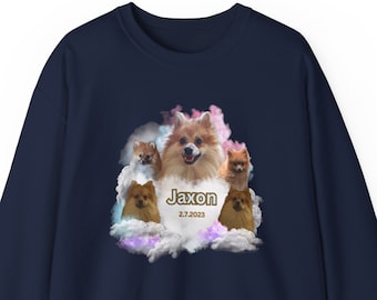 Custom Dog picture memorial gift, Dog Remembrance gift, custom dog shirt personalized pet shirt for Dog that passed , Retro dog sweatshirt