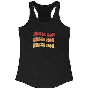 Women&#39;s Horse mom tank top,  horse mom shirt, horse summer shirt, groovy horse mom retro horse mom shirt, retro horse mom tank top
