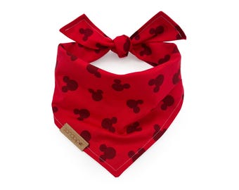 Mickey Mouse Dog Bandana, Personalized Dog Bandana, Disney Dog Bandana, Disney Working Dog Bandana, Red Mickey Dog Bandana, Disney Dog Scarf