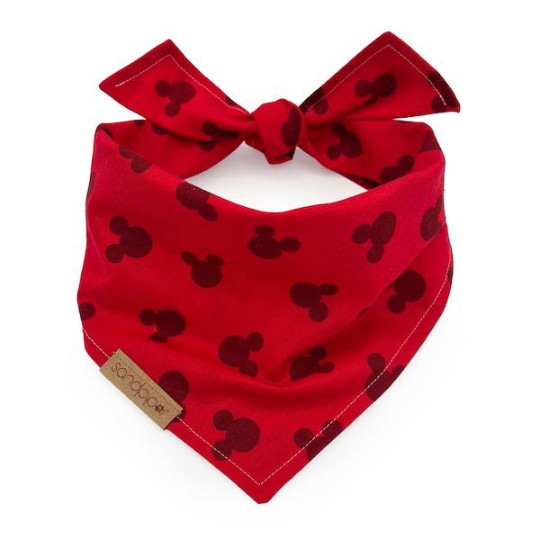 Mickey Mouse Dog Bandana, Personalized Dog Bandana, Disney Dog Bandana, Disney Working Dog Bandana, Red Mickey Dog Bandana, Disney Dog Scarf