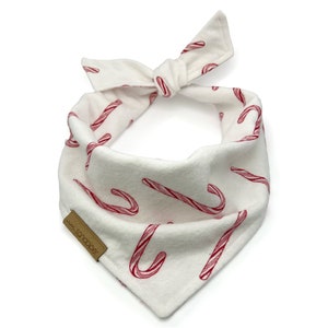 Candy Cane Dog Bandana, Embroidered Pet Bandana, Christmas Dog Bandana, Holiday Dog Bandana, Modern Christmas Bandana, Dog Gift, Dog Scarf
