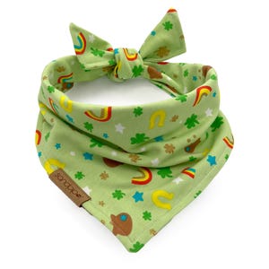 St. Patrick&#39;s Day Knit Dog Bandana, St. Patrick&#39;s Day Dog Bandana, St. Patty&#39;s Dog Bandana, Shamrock Bandana, Green Dog Bandana, Dog Bandana