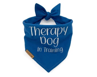 Therapy Dog In Training Bandana, Embroidered Therapy Dog Bandana, Professional Therapy Dog Bandana, Custom Therapy Dog Bandana, Working Dog