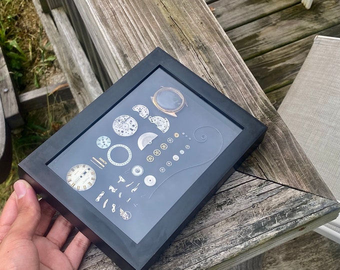 Watch Parts Art - Framed Vintage Watch Parts Display - Etsy