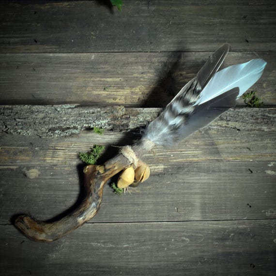 Shamanic incense feathers with tiger's eye and sound - Call of the Elements - spiritual cleansing - ritual tool - Item No.: RÄF004
