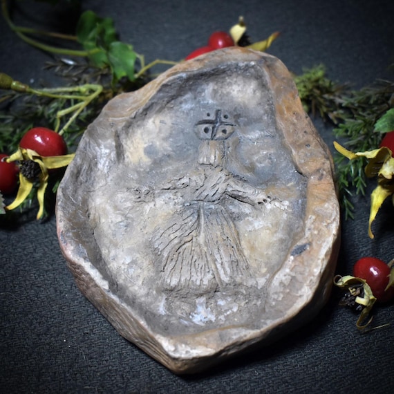 Incense bowl Nordic protective symbol – traditional smoke burning art for Yule and Christmas - Item No.: RÄG048