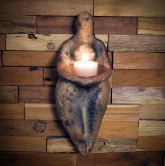 Matriarchal Goddess – Wall Sculpture between Offering and Light – Offering Bowl/Tealight Holder – Item No.: SKU160