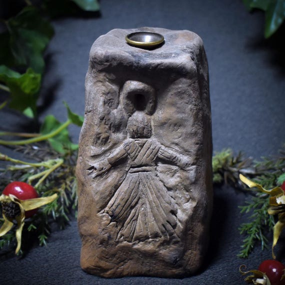 Backflow incense cone holder - Nordic symbol of protection - gentle flow of smoke for Yule season - Smoke burning art - Item No.: RÄH021