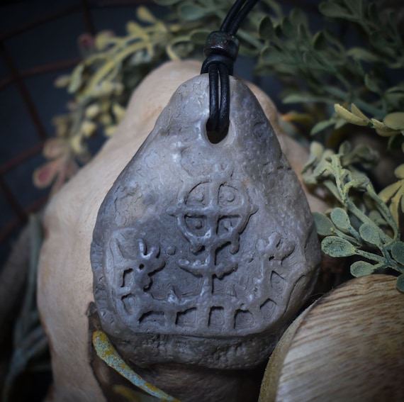Unique handmade amulet - Viking ship - made of traditionally fired clay - your personal lucky charm