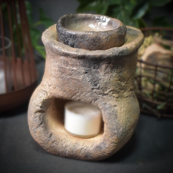 4-in-1 object: incense burner, incense bowl, fragrance lamp and tealight holder - traditional smoke burning art