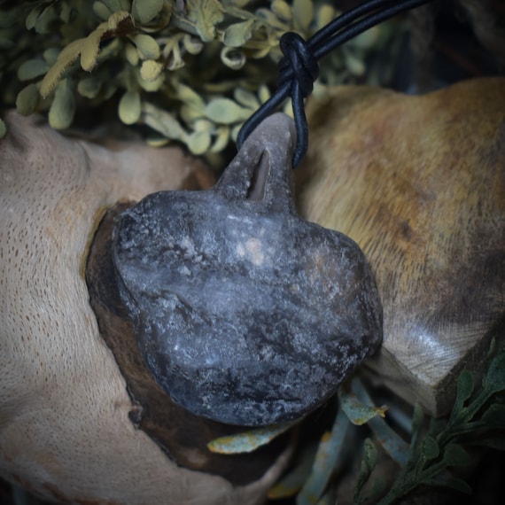 Unique lucky charm talisman made of smoke-fired clay – handmade amulet from the mystical world of Avalon