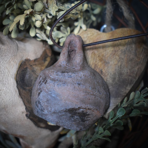 Unique lucky charm talisman made of smoke-fired clay – handmade amulet from the mystical world of Avalon
