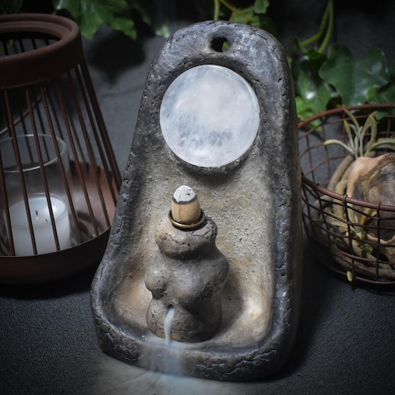 Your wall-mounted home altar with backflow incense cone holder – where goddess power and earth connection flow - Item No.: SCH014