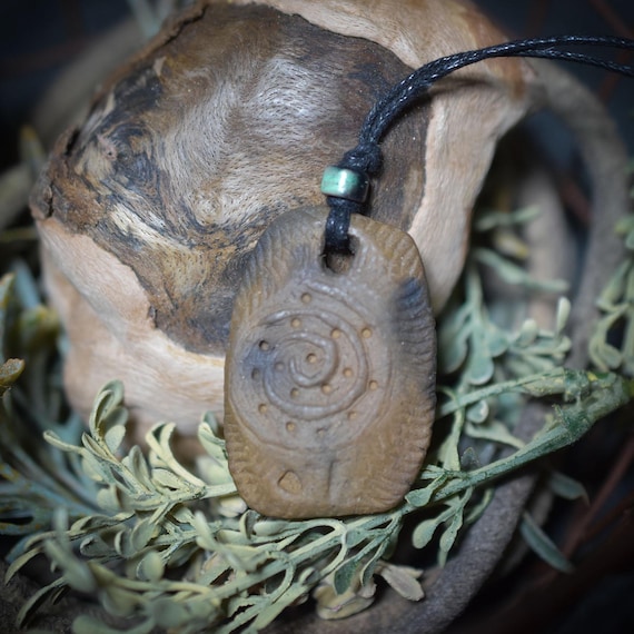Life Spiral Amulet – mystical talisman with adjustable leather or cotton cord - Item No.: AMU021