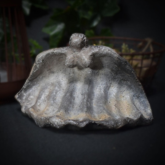 Handmade shell goddess sculpture made from traditional fired clay – smoke fired art inspired by sea mythology