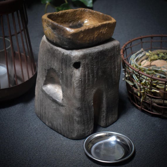4-in-1 incense burner in the shape of a tower – Handmade unique piece for ritual and purification - Item No.: RÄG033