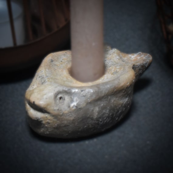 Handmade candle holder made of traditionally fired clay – Spiritual fish for a pleasant living ambience