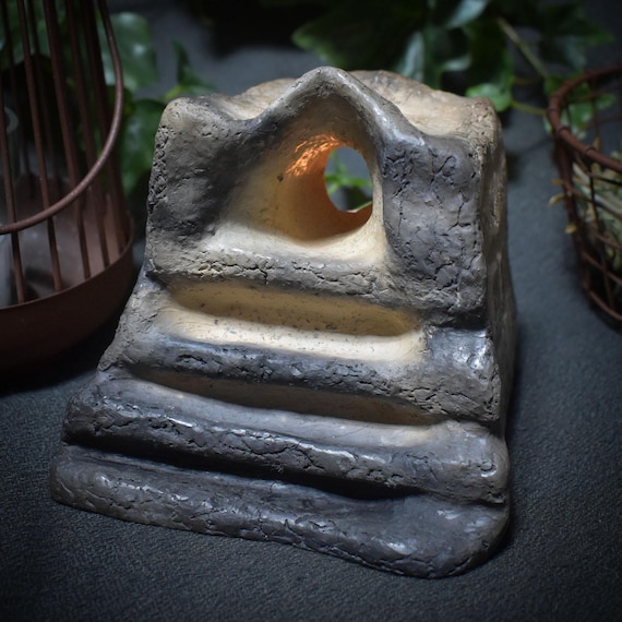Portal to the Light - handmade tealight holder made from traditional smoke-fired art - Item No.: TKH008