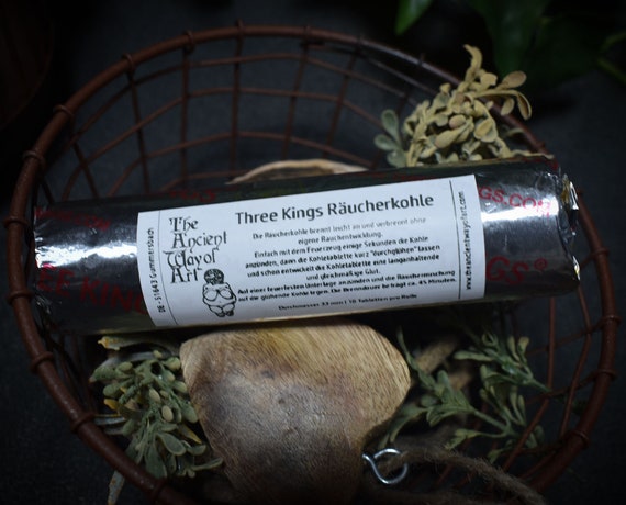 Three Kings Incense Charcoal – Your reliable companion for every incense ritual – Roll with 10 bamboo charcoal tablets